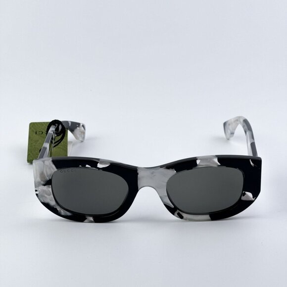 Gucci GG1627S 002 BRAND NEW Sunglasses Black Havana Grey Oval Unisex - Picture 4 of 9